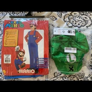 Mario Brothers “Mario” costume PLUS bonus Luigi hat